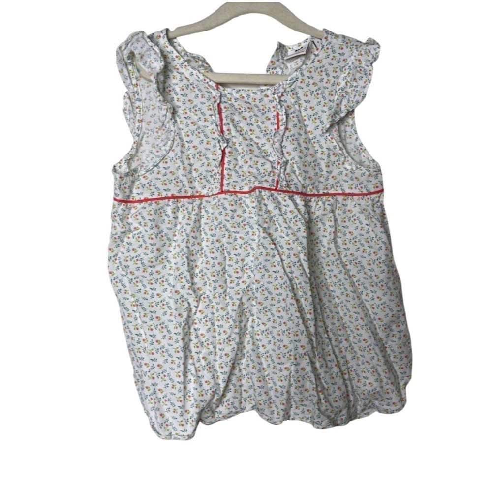 Cyrillus girl floral cottage core ruffle style blouse sz 8